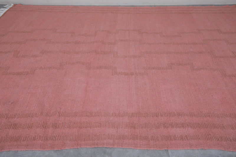 Moroccan Rug - 7.8 X 10.4 Feet | Soft Rose Pink - Flat woven rugs