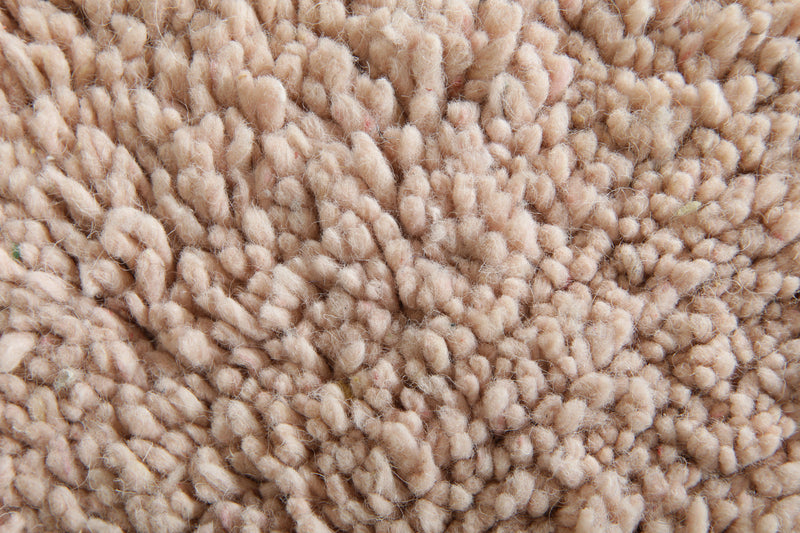 Minimalist pink Moroccan beni ourain rug - Handmade wool carpet - 7.6 ft x 8.5 ft