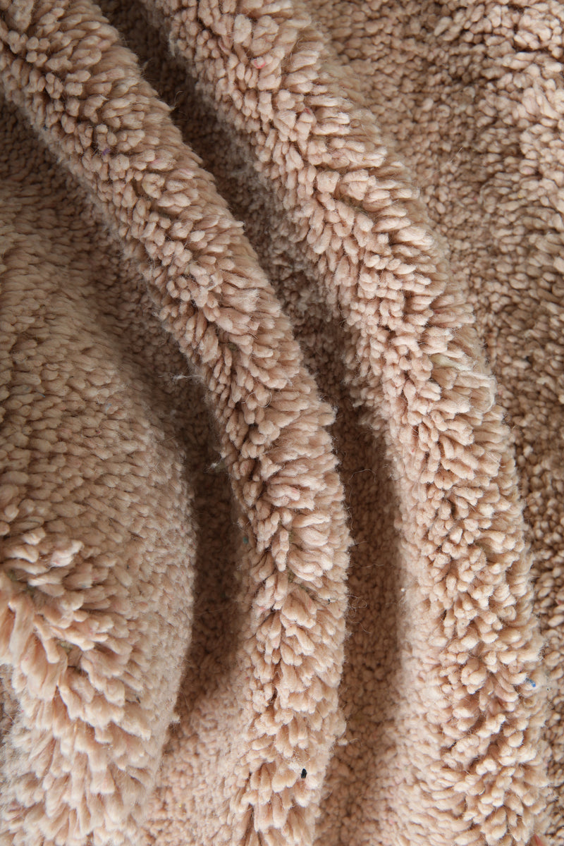 Minimalist pink Moroccan beni ourain rug - Handmade wool carpet - 7.6 ft x 8.5 ft