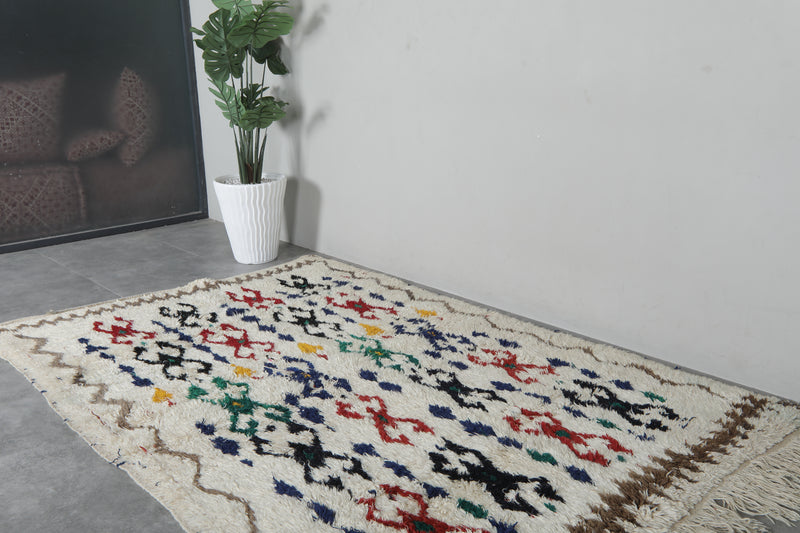 Hand-Knotted Berber Rug 6.1x8.3 ft - Moroccan Wool Azilal Rug - Azilal rugs