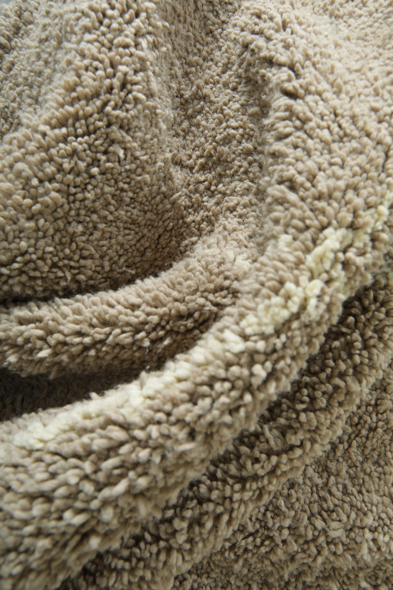 Moroccan beni ourain rug - Beige wool with white diamond lattice - 8.5 ft x 10 ft