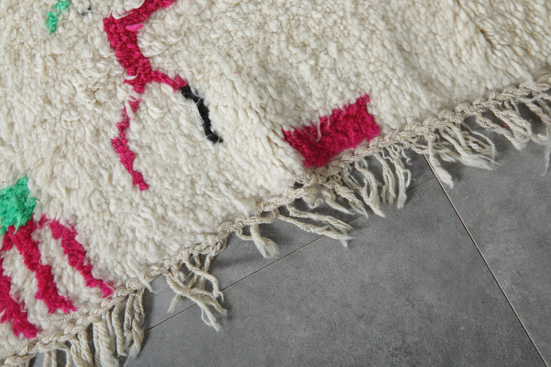 Hand-Knotted Moroccan Berber Rug 5.2x7.8 ft - Traditional Tribal Wool Rug - 