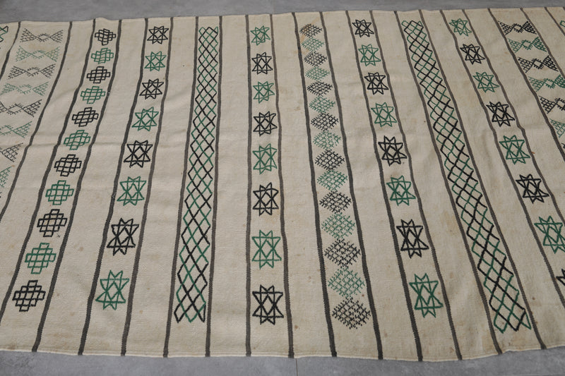 Handmade Moroccan Rug 4.6x7.8 FT - Geometric Tribal Design - 