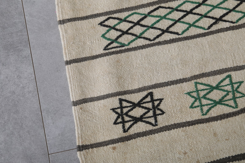 Handmade Moroccan Rug 4.6x7.8 FT - Geometric Tribal Design - 