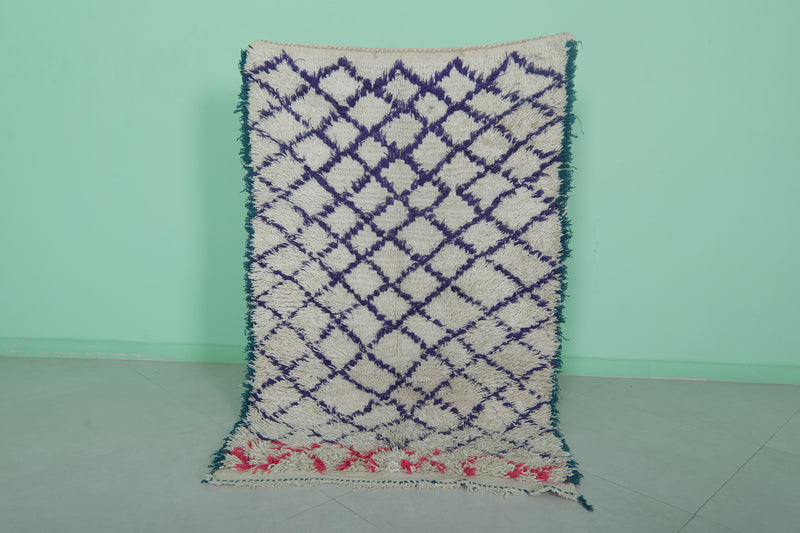 Traditional Moroccan Berber Rug - 3.3 X 5.1 Feet - Boucherouite Rugs