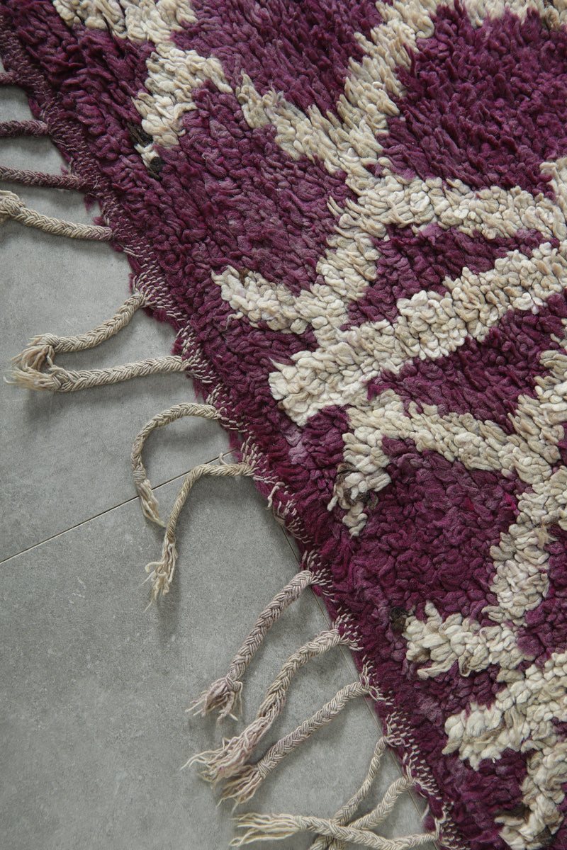 Purple Moroccan rug with geometric designe 6.7 ft x 13.2 ft - Handmade