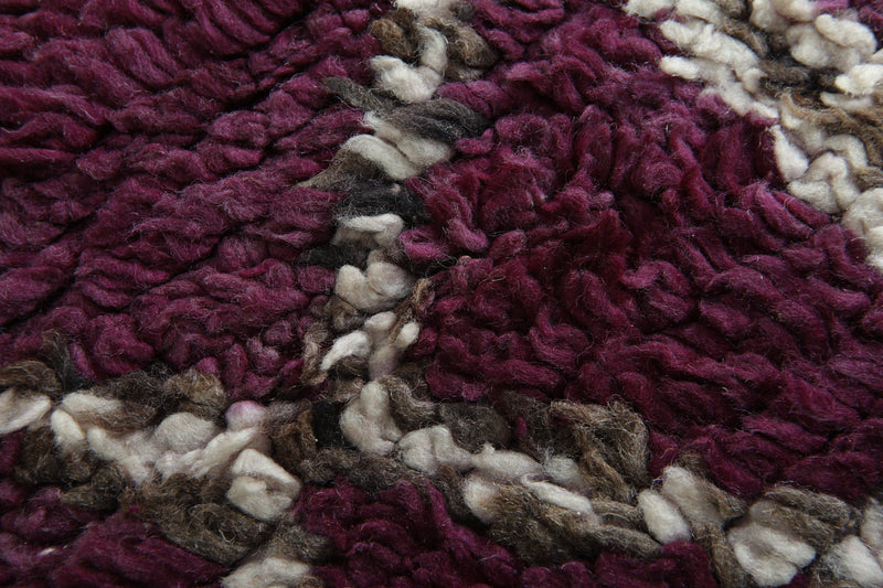 Purple Moroccan rug with geometric designe 6.7 ft x 13.2 ft - Handmade