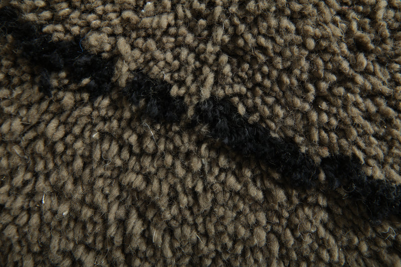 Brown Moroccan beni ourain with black diamond patter - 8.3 ft x 10.4 ft