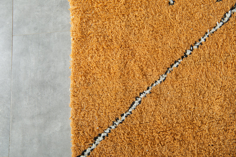 Moroccan berber rug handwoven wool orange area rug - 8 ft x 10.1 ft