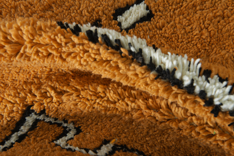 Moroccan berber rug handwoven wool orange area rug - 8 ft x 10.1 ft