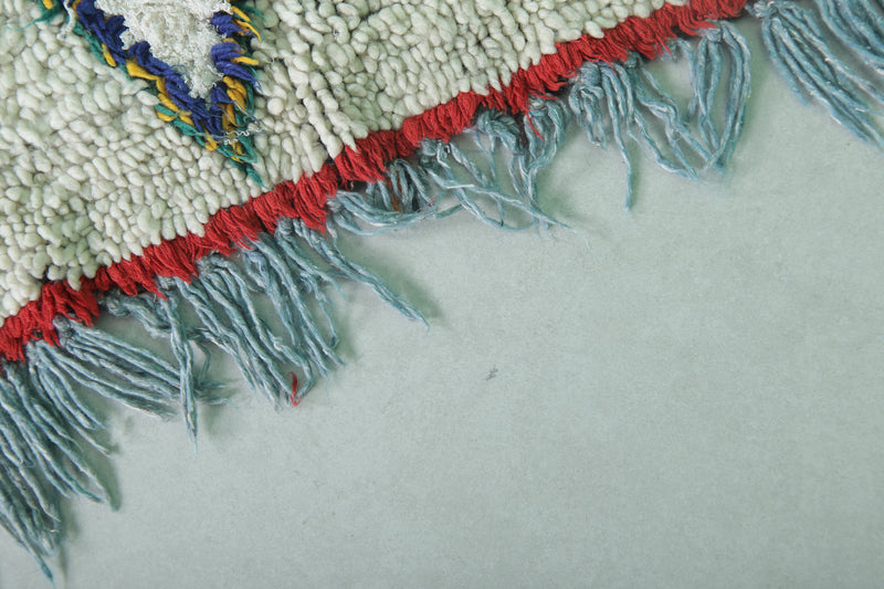 Moroccan Berber Rug with Geometric Diamond Design - 3 X 7.1 Feet - Boucherouite Rugs