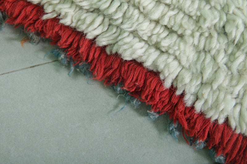 Moroccan Berber Rug with Geometric Diamond Design - 3 X 7.1 Feet - Boucherouite Rugs