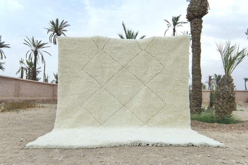 White Moroccan rug - Beni ourain custom rug