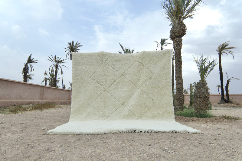 White Moroccan rug - Beni ourain custom rug