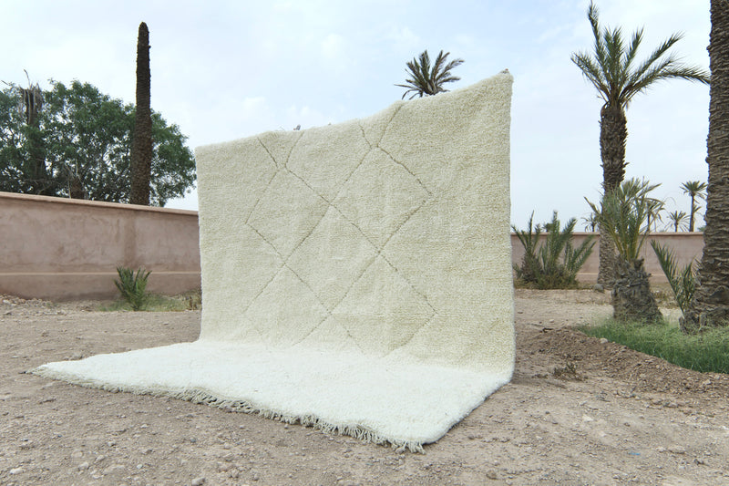 White Moroccan rug - Beni ourain custom rug
