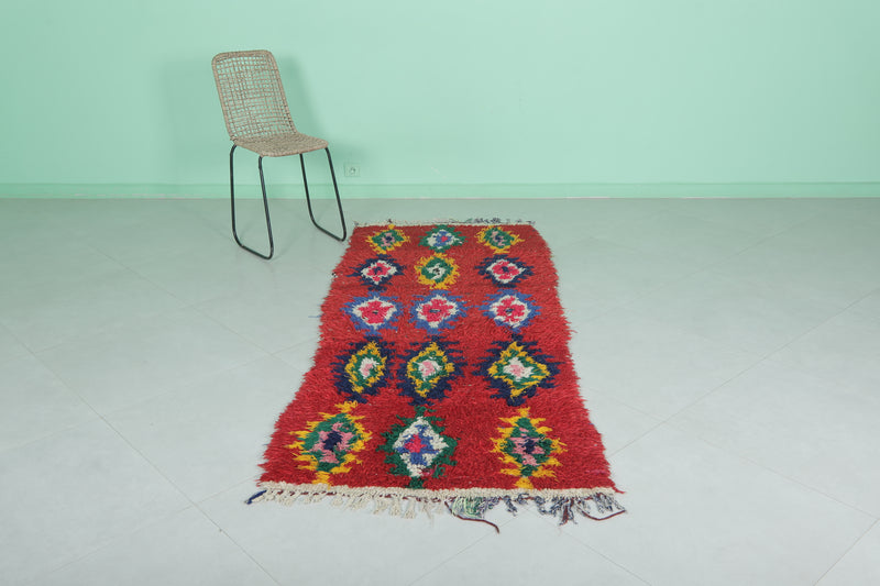 Handwoven Moroccan Rug - Vibrant 2.9 X 7.4 Feet | Authentic Decor - Boucherouite Rugs