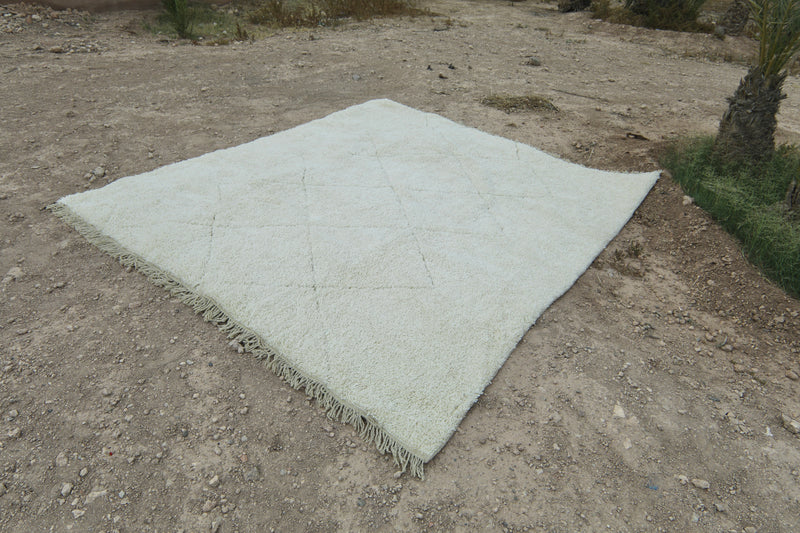 White Moroccan rug - Beni ourain custom rug