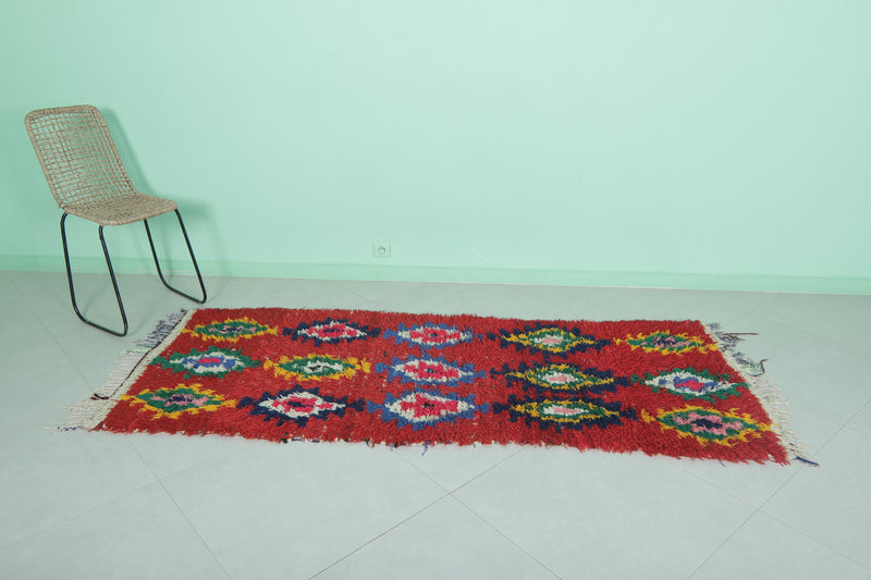 Handwoven Moroccan Rug - Vibrant 2.9 X 7.4 Feet | Authentic Decor - Boucherouite Rugs