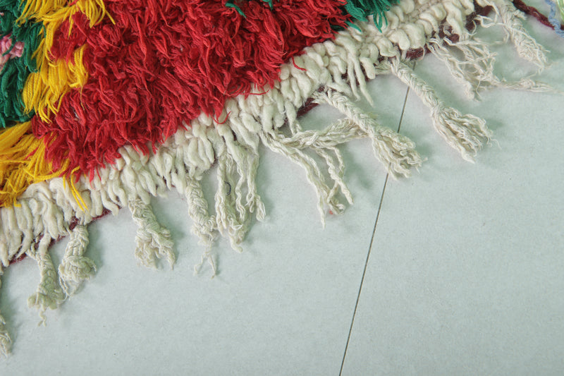 Handwoven Moroccan Rug - Vibrant 2.9 X 7.4 Feet | Authentic Decor - Boucherouite Rugs