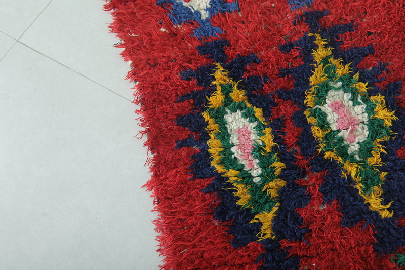 Handwoven Moroccan Rug - Vibrant 2.9 X 7.4 Feet | Authentic Decor - Boucherouite Rugs