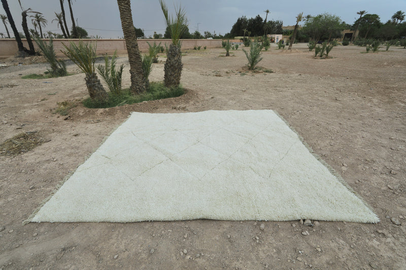 White Moroccan rug - Beni ourain custom rug