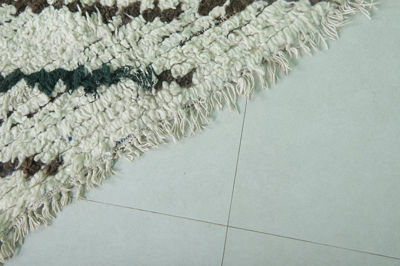 Moroccan Berber Rug - 4.1 x 6.3 ft Handwoven Striped Pattern - Boucherouite Rugs