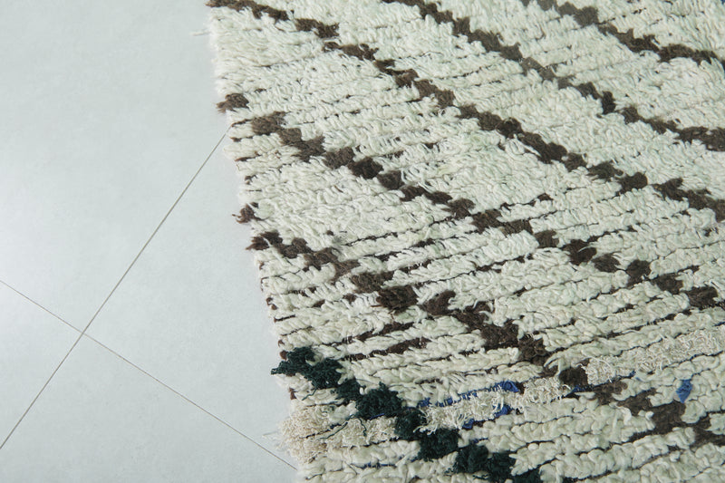 Moroccan Berber Rug - 4.1 x 6.3 ft Handwoven Striped Pattern - Boucherouite Rugs