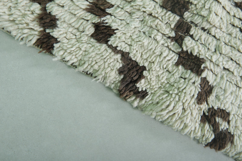 Moroccan Berber Rug - 4.1 x 6.3 ft Handwoven Striped Pattern - Boucherouite Rugs