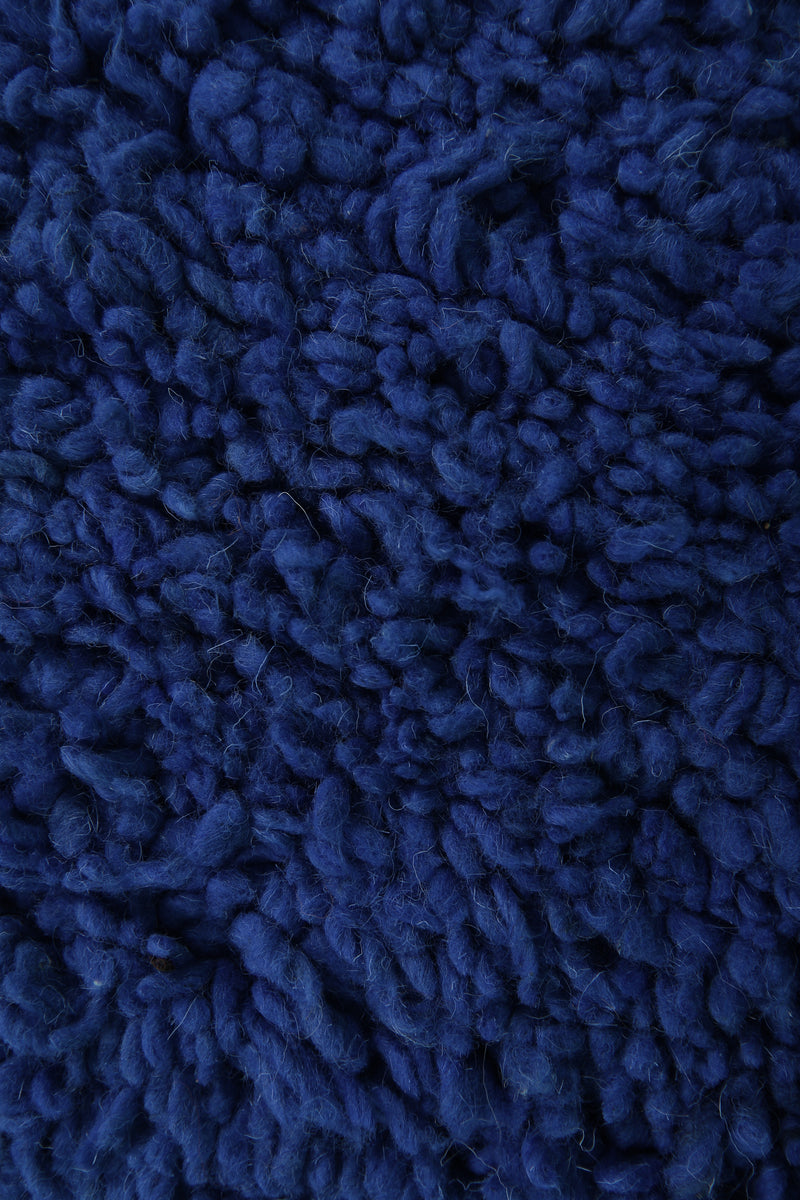 Blue Moroccan Rug - 4 x 6.2 Ft | Rounded Corner Design - Beni ourain rugs