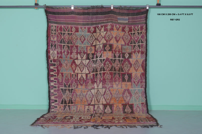 Moroccan Rug 5.4 x 9.8 Feet – Handwoven Berber Carpet with Diamond Patterns - moroccan rug