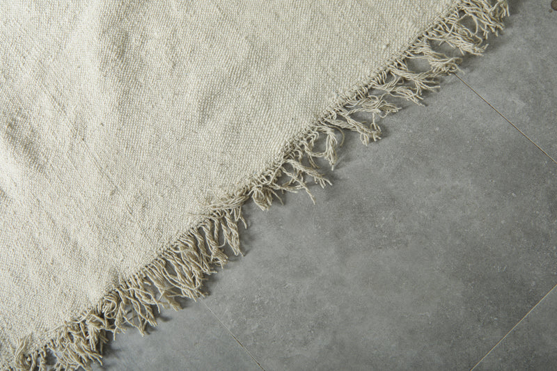 Flat woven moroccan rug 12.3 x 13.4 feet Beige morocco rug - Moroccan kilim rug