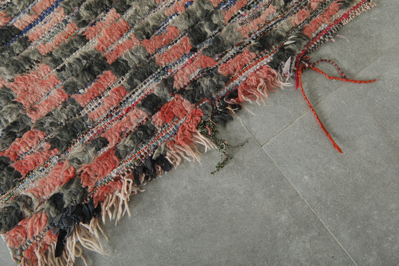 Checkered runne rug 2.4 ft x 8 ft - Handmade