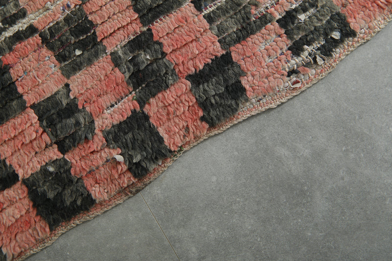 Checkered runne rug 2.4 ft x 8 ft - Handmade