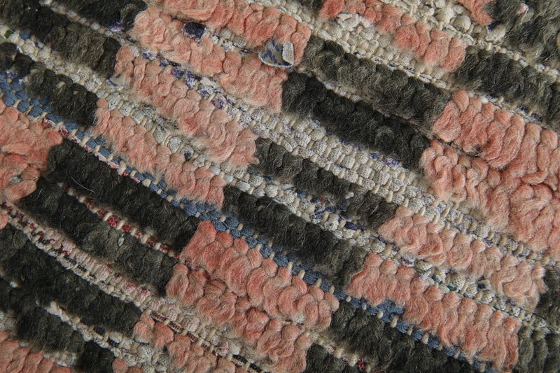 Checkered runne rug 2.4 ft x 8 ft - Handmade