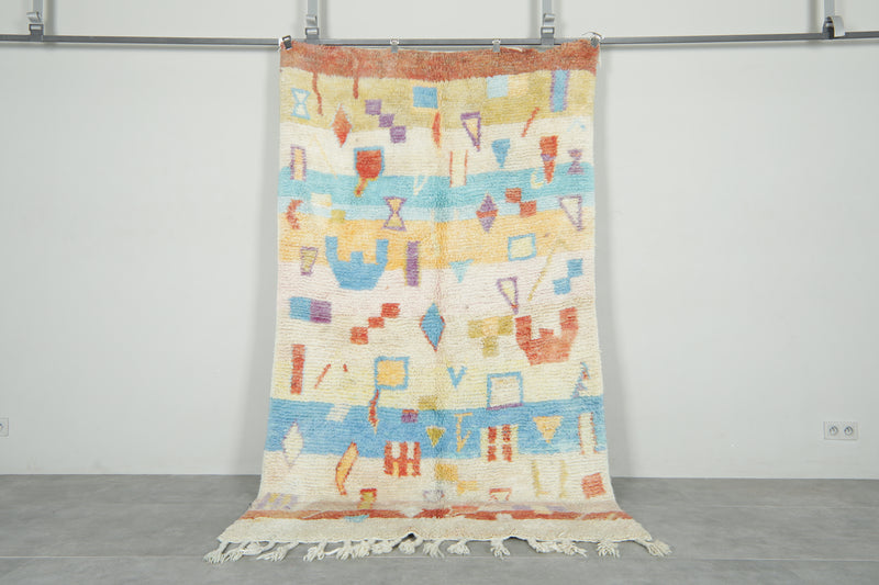 Moroccan rug with geometric design 4.8 ft x 8.4 ft - Handmade - moroccan rug