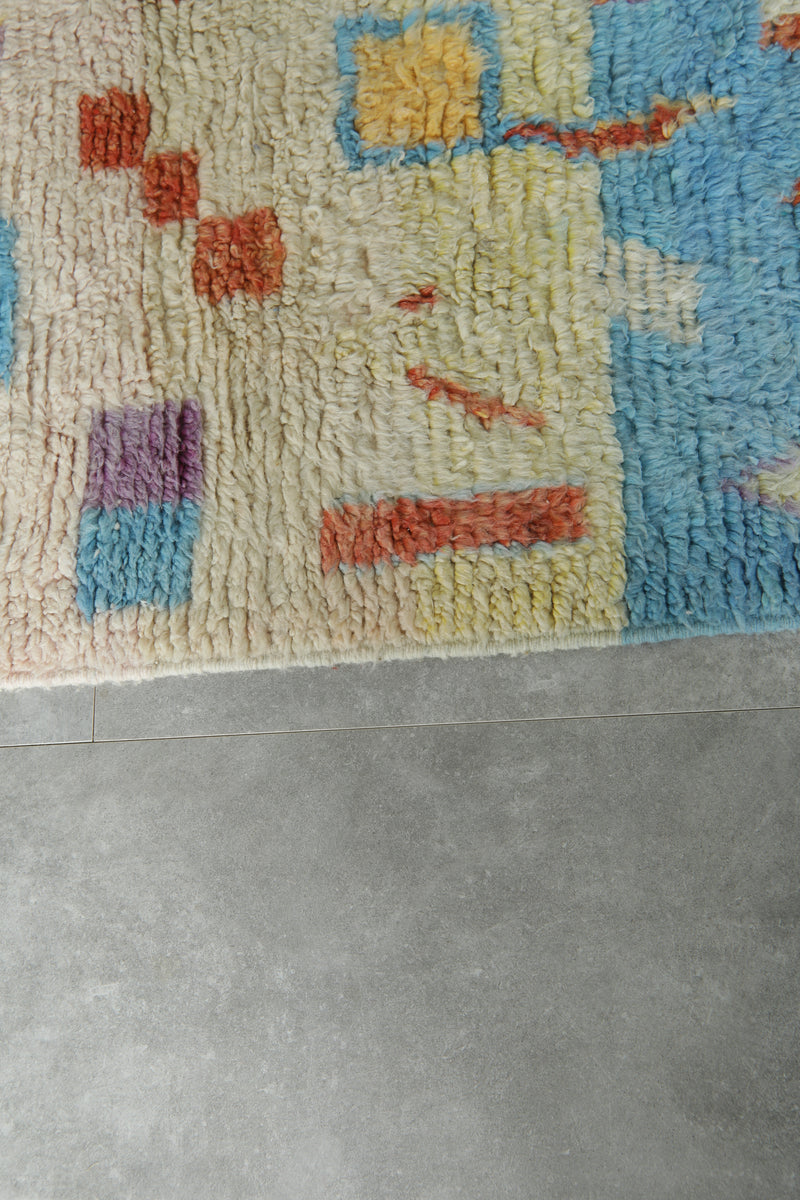 Moroccan rug with geometric design 4.8 ft x 8.4 ft - Handmade - moroccan rug