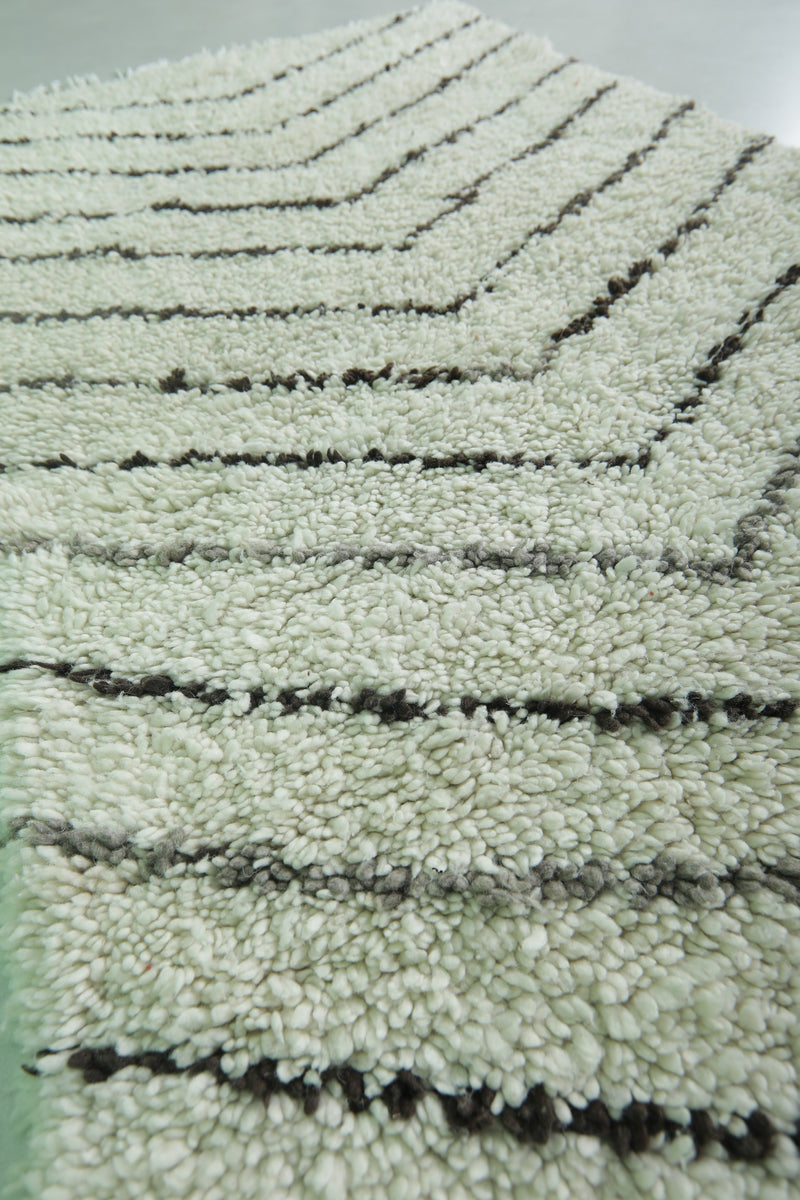 Chevron Pattern Moroccan Berber Rug - 3.1 X 6.2 Feet - Boucherouite Rugs