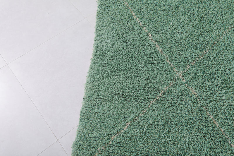 Handwoven Wool Rug in Soft Mint Green – Classic Diamond Pattern - Custom Rug