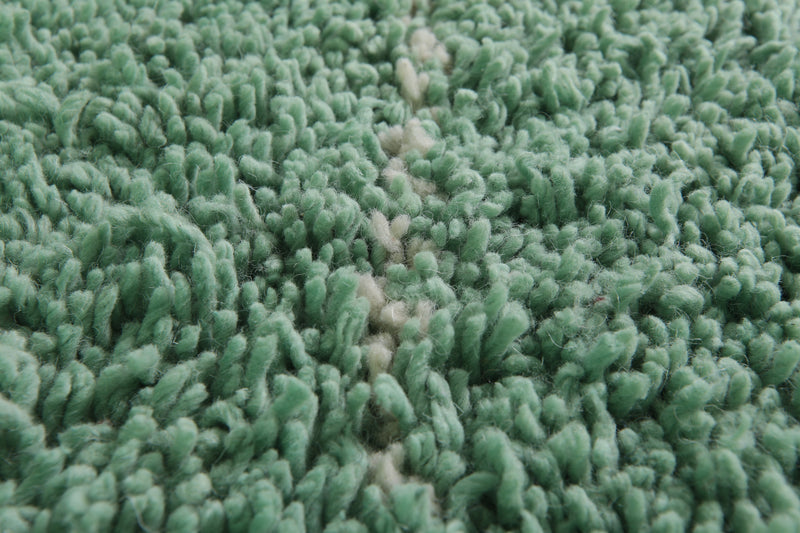 Handwoven Wool Rug in Soft Mint Green – Classic Diamond Pattern - Custom Rug