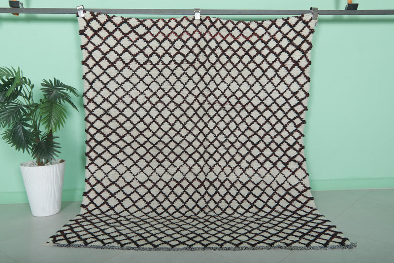 Handmade Moroccan Berber Rug - 4.6 X 5.4 Feet - Boucherouite Rugs