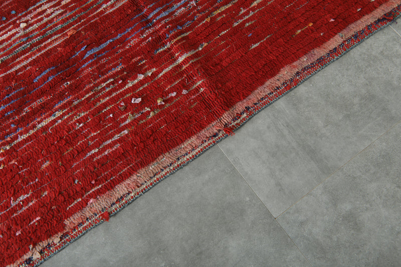 One-of-a-kind red woven Moroccan rug - 5.1 ft x 7.6 ft