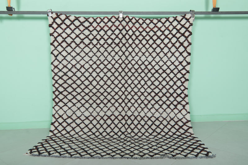 Handmade Moroccan Berber Rug - 4.6 X 5.4 Feet - Boucherouite Rugs