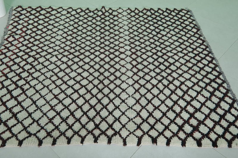 Handmade Moroccan Berber Rug - 4.6 X 5.4 Feet - Boucherouite Rugs