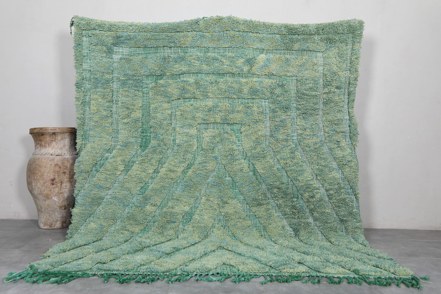 Handmade Green berber rug - Custom moroccan rug - wool rug