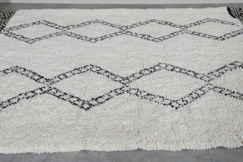 Moroccan beni ourain rug with black diamonds - Custom rug