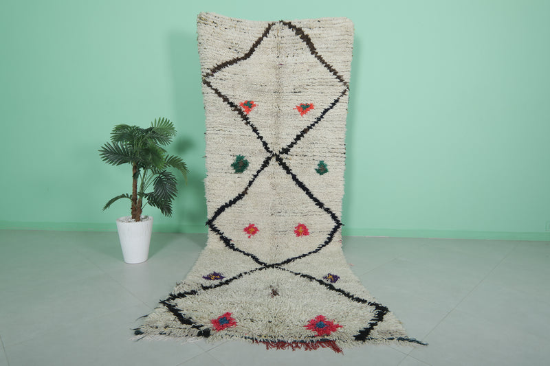 Vintage moroccan runner rug 3.7 X 10.3 Feet - Runner moroccan rugs