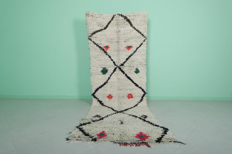 Vintage moroccan runner rug 3.7 X 10.3 Feet - Runner moroccan rugs