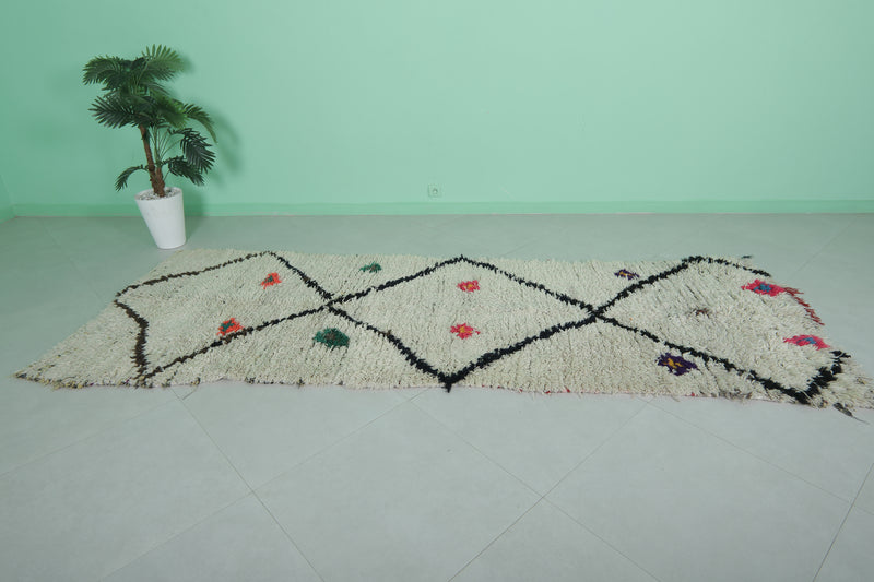 Vintage moroccan runner rug 3.7 X 10.3 Feet - Runner moroccan rugs