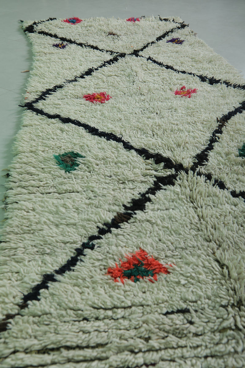 Vintage moroccan runner rug 3.7 X 10.3 Feet - Runner moroccan rugs