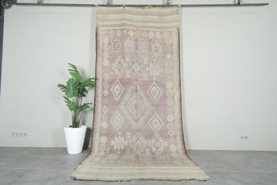 Geometric wool rug 5.3 ft x 12.2 ft - handmade - Moroccan Rug